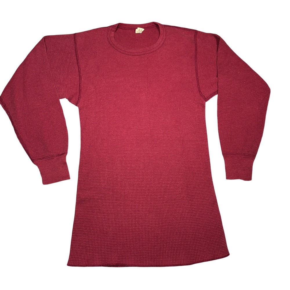 VTG Northwest Territory Mens Waffle Knit Thermal Shirt XL Burgundy Red USA MADE
